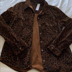Sanctuary corduroy leopard button down